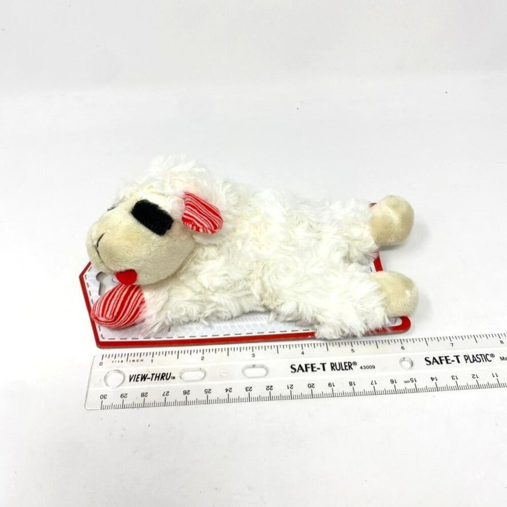 Multipet Lamb Chop Holiday Print Paws Ears Dog Interactive 6.5" Plush Toy
